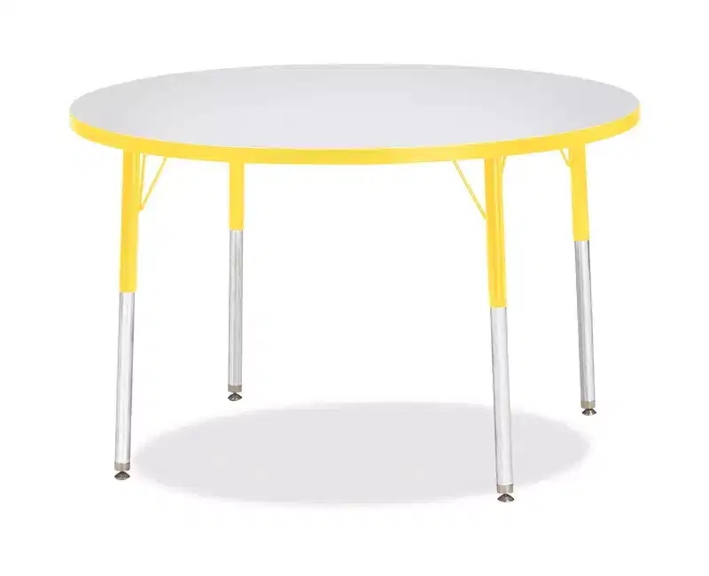 Jonti-Craft Berries Adult Height Color Edge Round Table 42 x 42 in Yellow