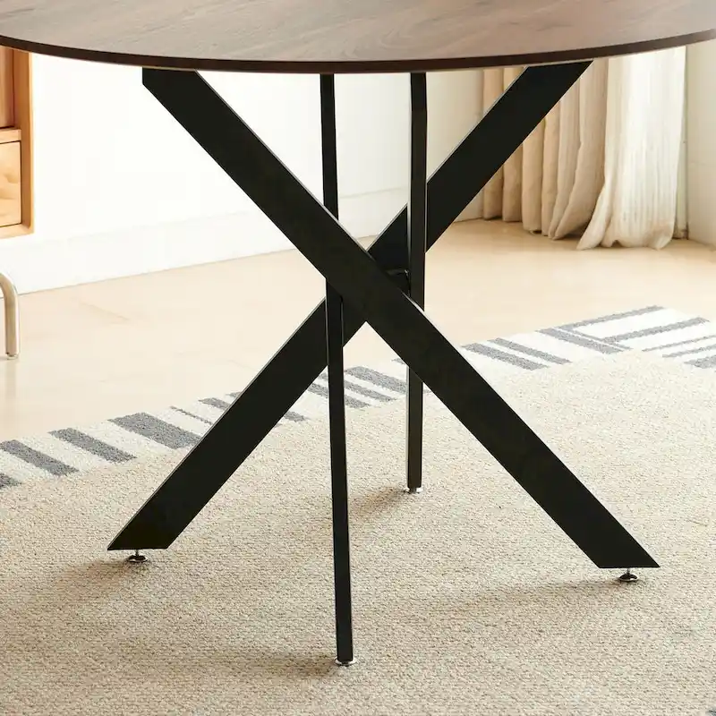 Mid-century Dining Table With Round Table Top Pedestal Dining Table