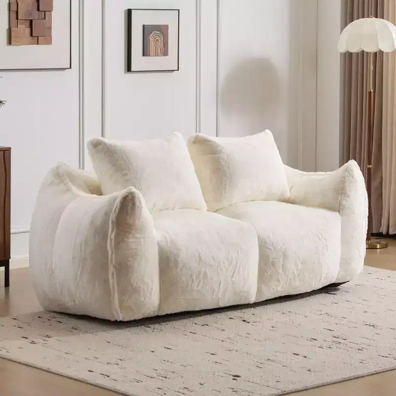 Giant Bean Bag Sofa with 2 Pillows, Memory Foam Floor Lounge Chair