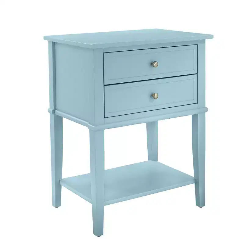 Ameriwood Home Franklin Nightstand Table with 2 Drawers and Lower Shelf