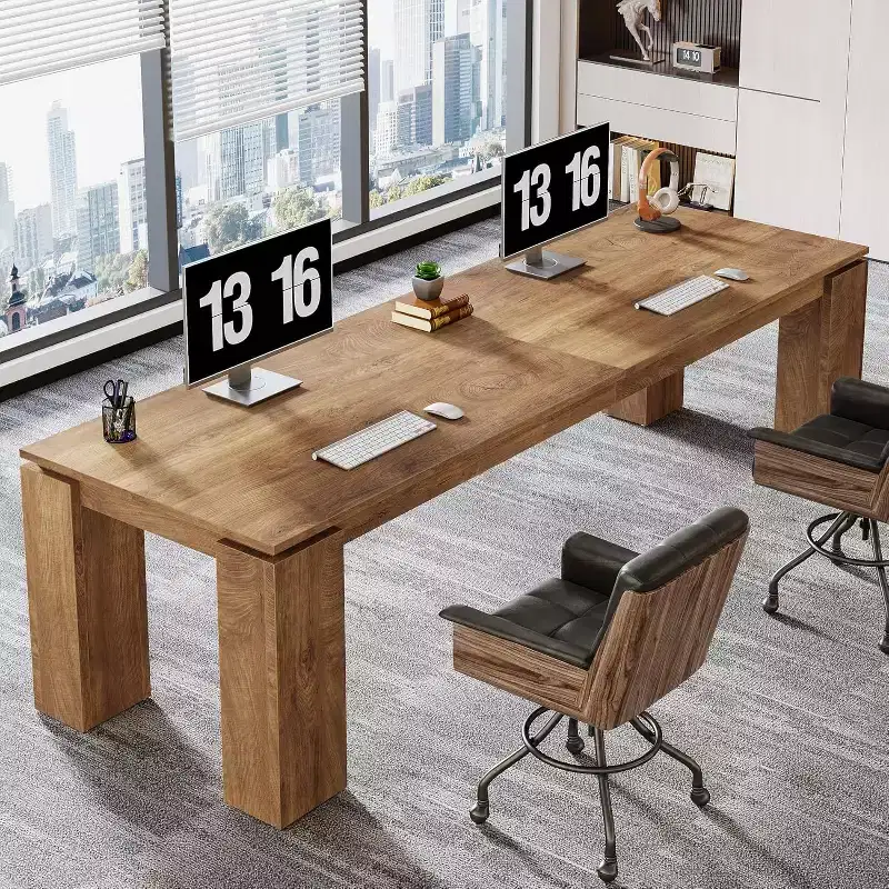 86-Inch Two-Person Desk, Modern Double Computer Workstation for Home Office