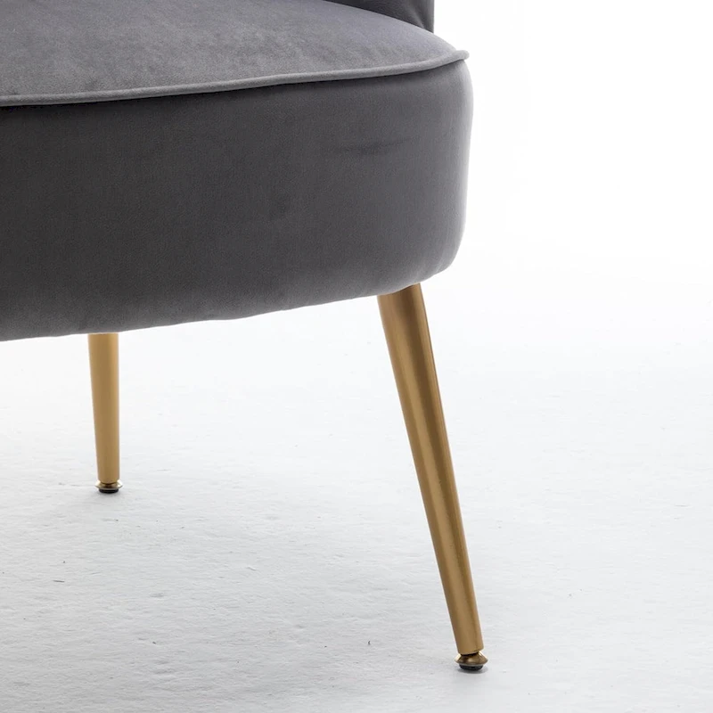 US Pride Furniture Trendy Velvet Accent Chair with Gold Metal Legs Upholstered Armchair
