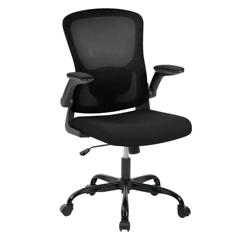 Ergonomic Mesh Office Chair  Adjustable Lumbar Support, Turn over-Up Armrests, High Back Swivel Desk Chair, Comfortable Rolling Executive Task Chair