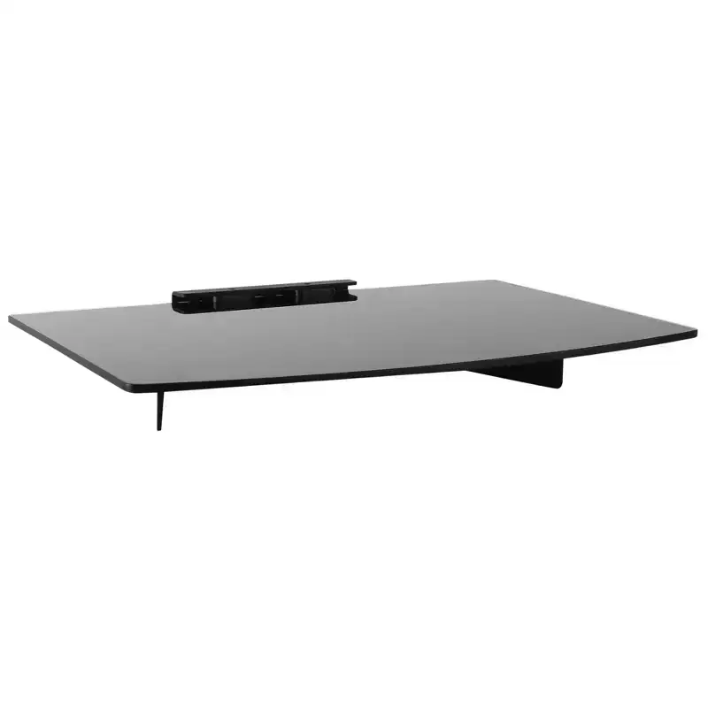Tempered Glass Wall Mount Shelf for AV, Gaming Consoles, Electronics, 22 Lbs Capacity