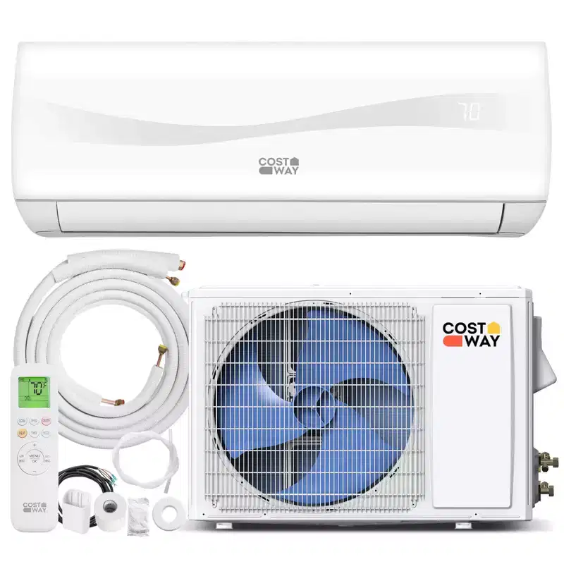 Costway 12000 BTU Mini Split Air Conditioner & Heater with Heat Pump, Full Installation Kit