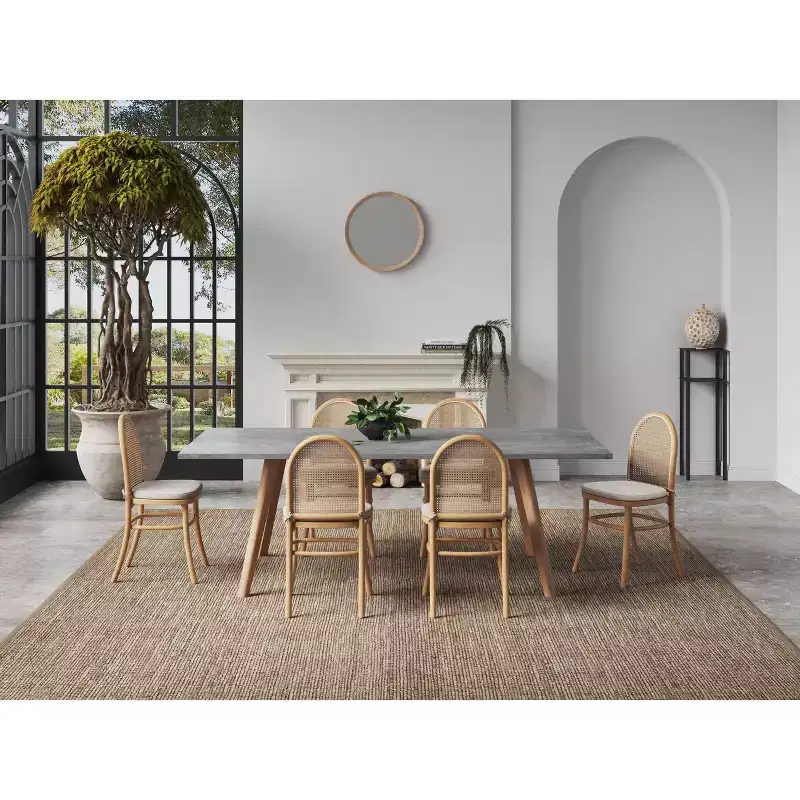 Set of 4 Paragon Dining Chairs: Upholstered, Ash Wood Frame, No Assembly - Manhattan Comfort