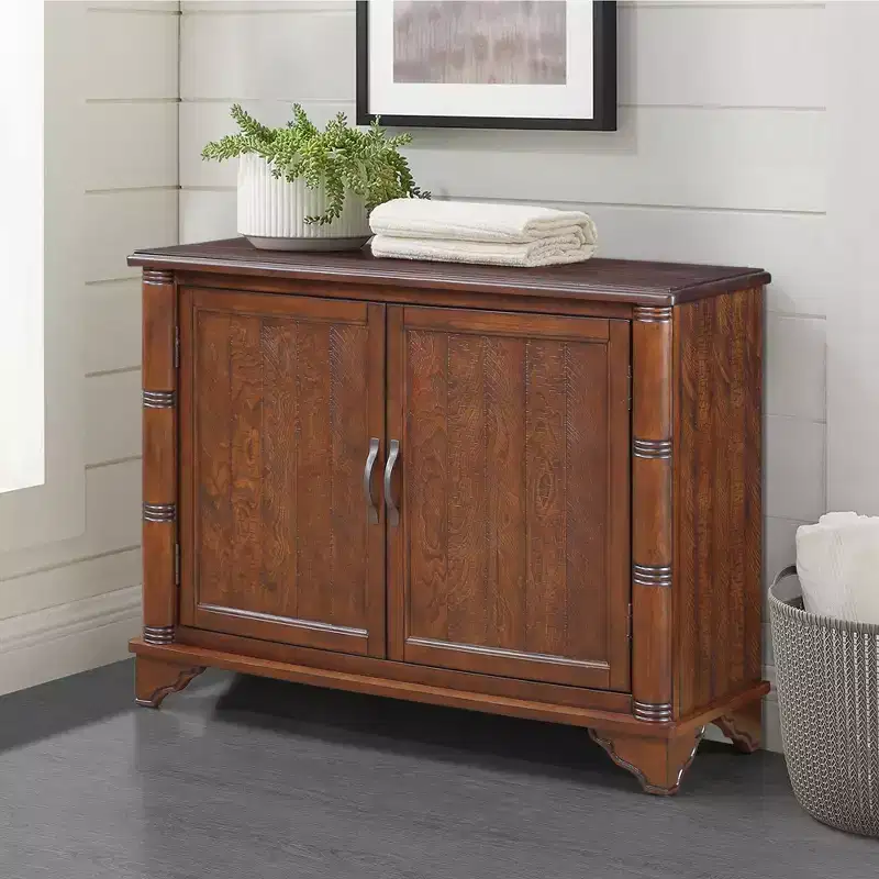 Cabinet Console Table with Storage, Wooden Sofa Table Storage Cabinet with Adjustable Storage Shelf, Retro Entryway Table for Entryway