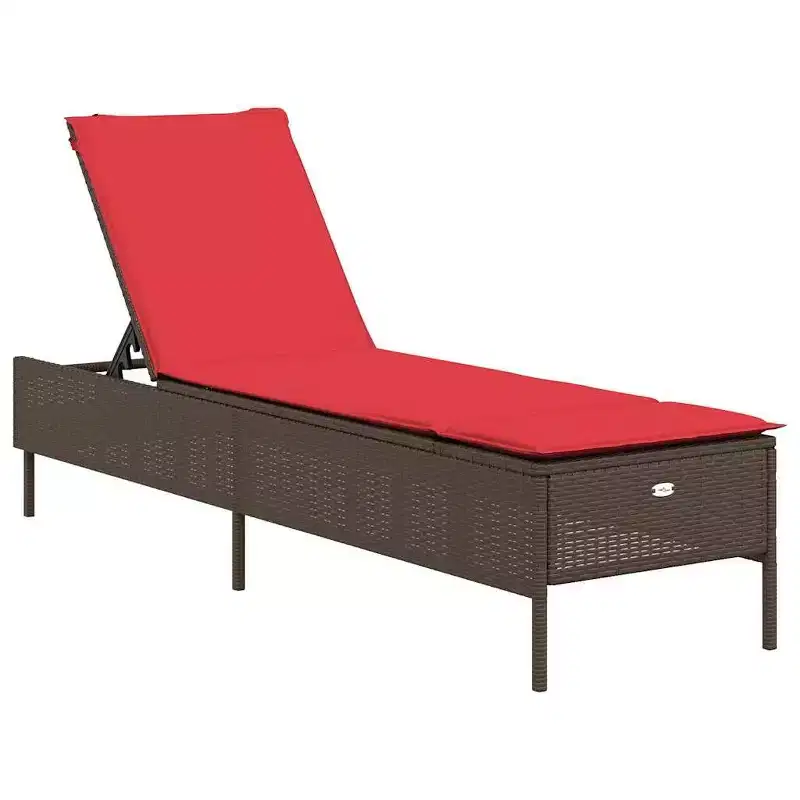 vidaXL Patio Sun Lounger Set PE rattan Extra Long Removable Covers