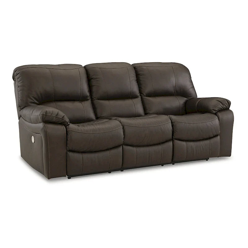 Leesworth Brown Reclining Power Sofa - 88W x 41D x 41H