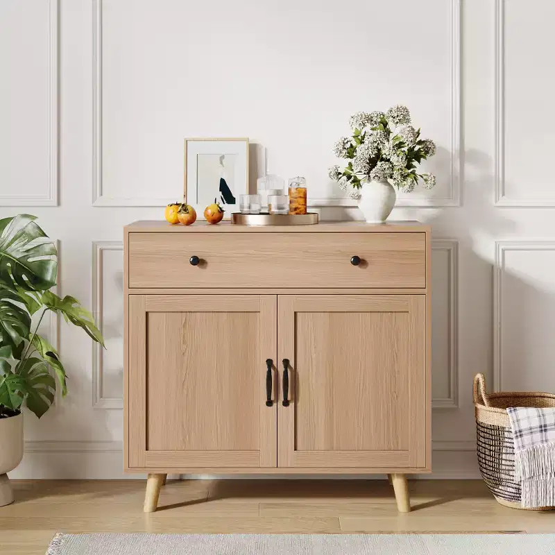 Versatile Sideboard Buffet Cabinet with Drawers & Doors,Multi-Purpose Storage Credenza for Kitchen,Dining, Living Room, Entryway, Freestanding Accent