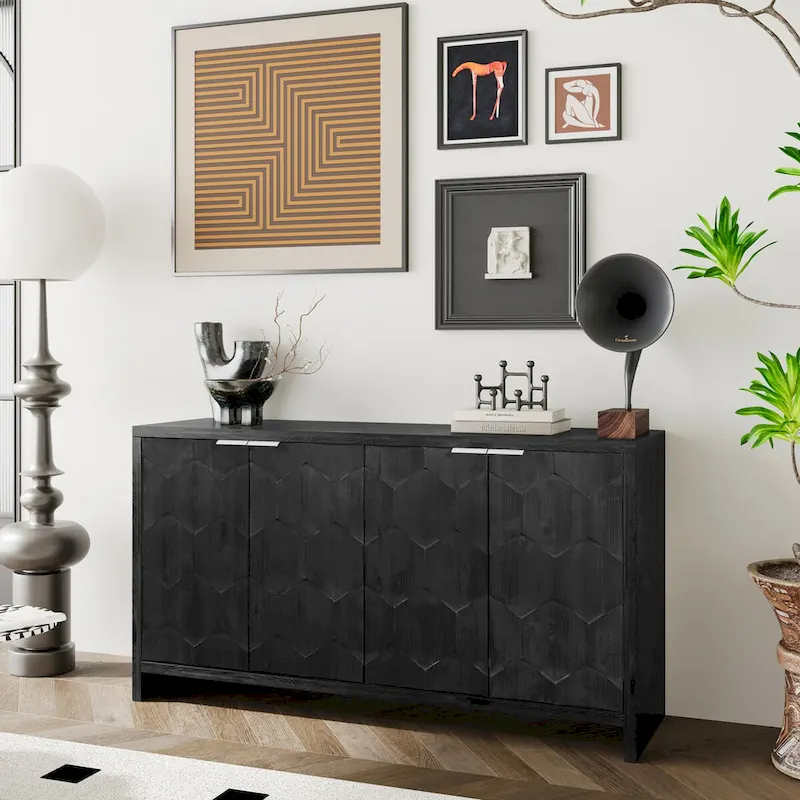 Accent Cabinet Farmhouse Style Wooden Cabinet Sideboard Buffet