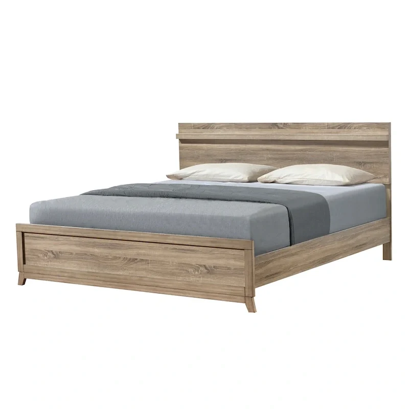 Daemon 3 Piece Light Brown Panel Bedroom Set