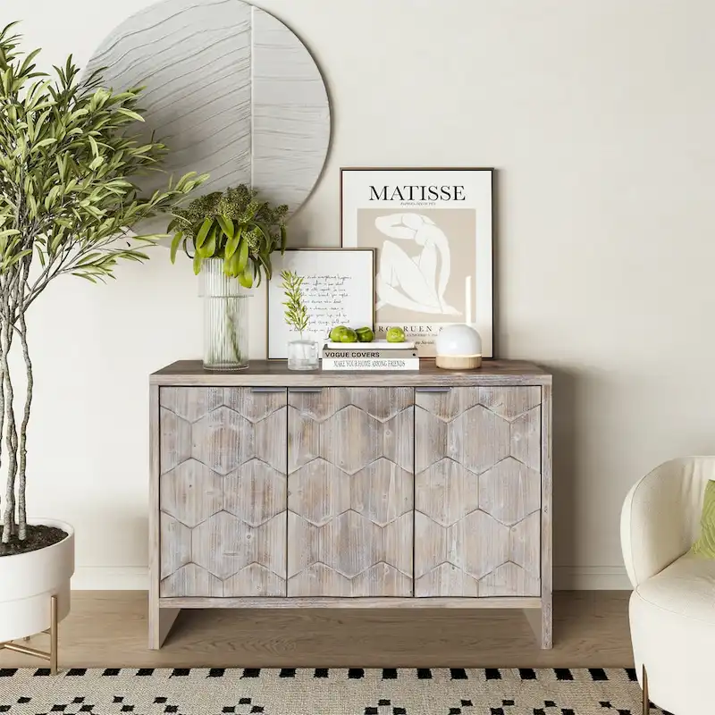 3-Door Wooden Cabinet Sideboard Buffet