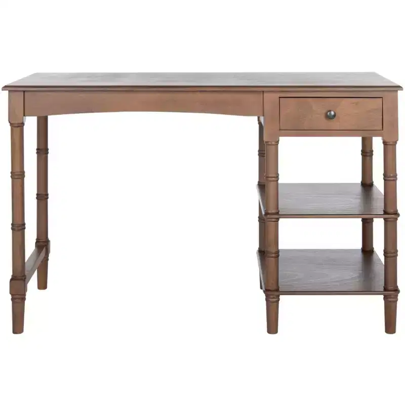 Henric 1 Drawer 2 Shelf Desk - DSK5712 - Brown - Safavieh