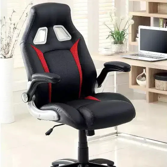 Adjustable Ergonomics Gaming Chair 360 Swivel Chair with Wheels,Black/Red Computer Chair for Office&Home,Versatile Leisure Chair