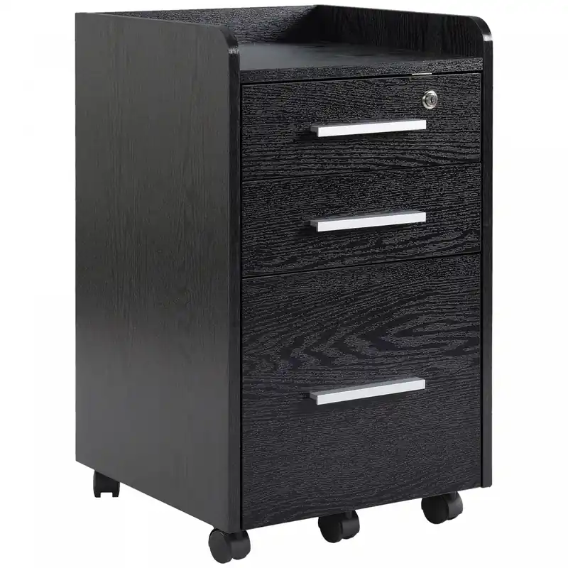 3-drawer Mobile File Cabinet Office Filing Cabinet