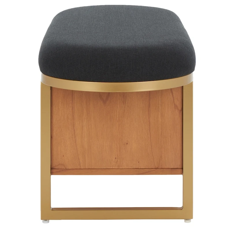 SAFAVIEH Home Collection Iona Open Shelf Bench W/Cushion - 42 W x 15 D x 18 H