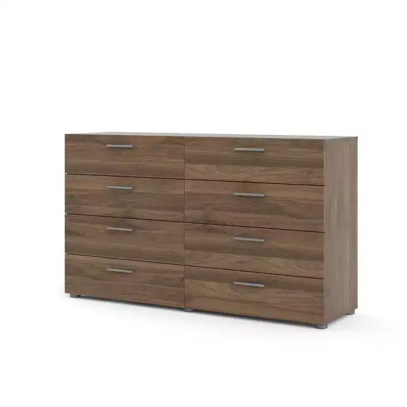 8 Drawer Double Dresser, Walnut