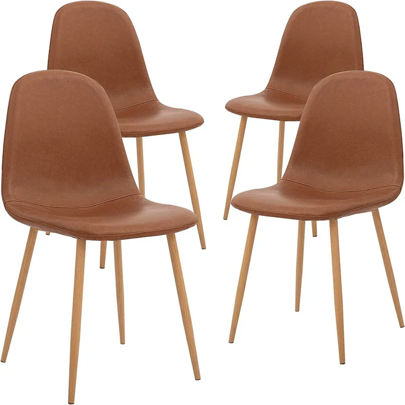 PU Cushion Seat and Metal Legs Side Chair