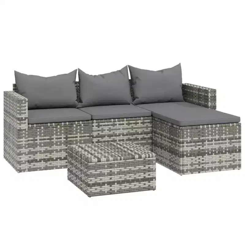 vidaXL Patio Furniture Set Patio Lounge Set Outdoor Furniture Poly Rattan