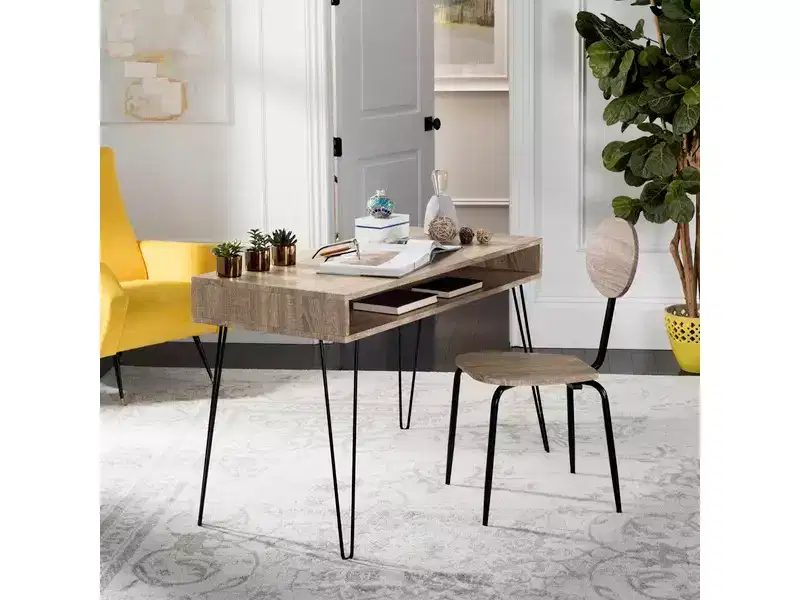 Winta Desk + Chair - FOX2232 - Grey - Safavieh Couture