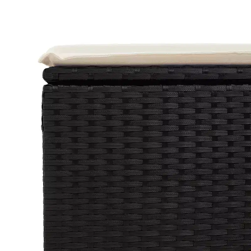 vidaXL Garden Sofa Set Black PE Rattan Large Adjustable Feet