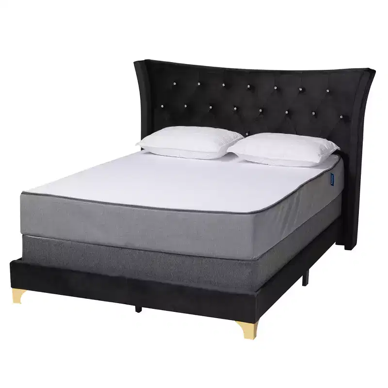 Baxton Studio Easton Contemporary Glam and Luxe Metal Panel Bed