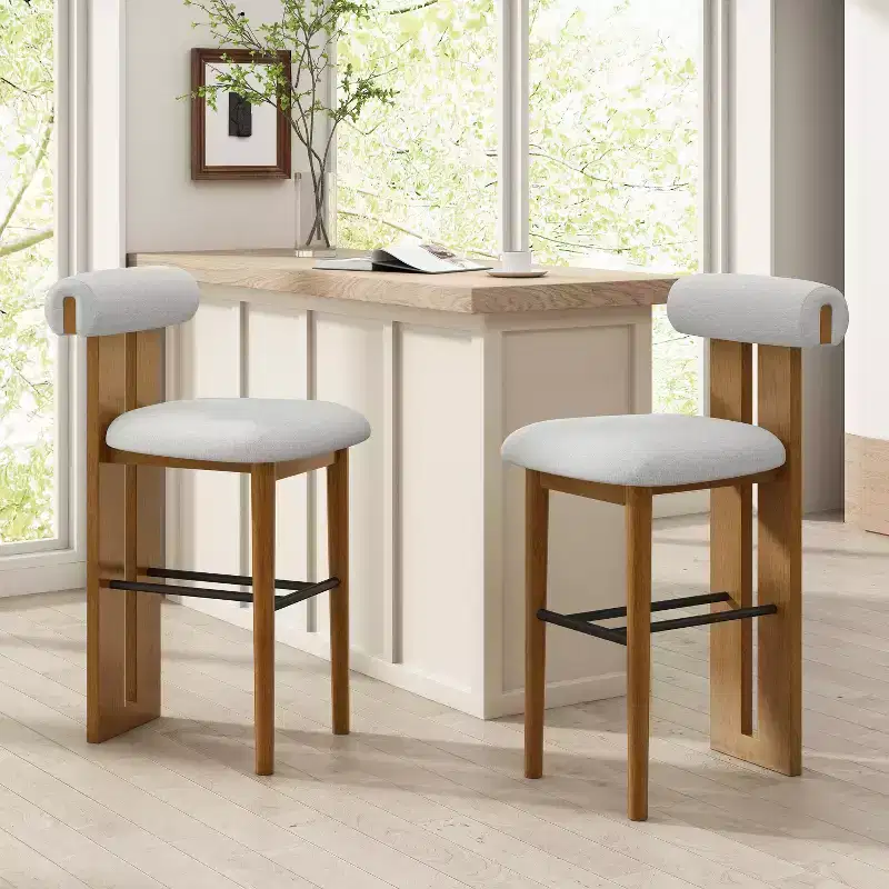Christopher Knight Home Marvin Indoor Rubberwood Versatile Upholstered Barstools (Set of 2)