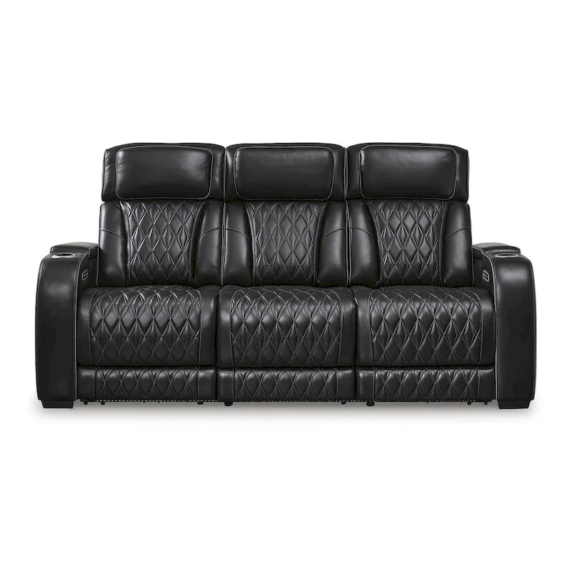 Black Power Reclining Sofa - 86W x 38D x 44H