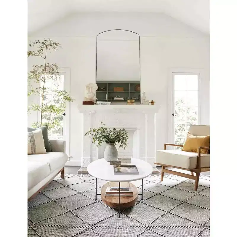 24x40 Arched Stainless Steel Bathroom Vanity Mirror
