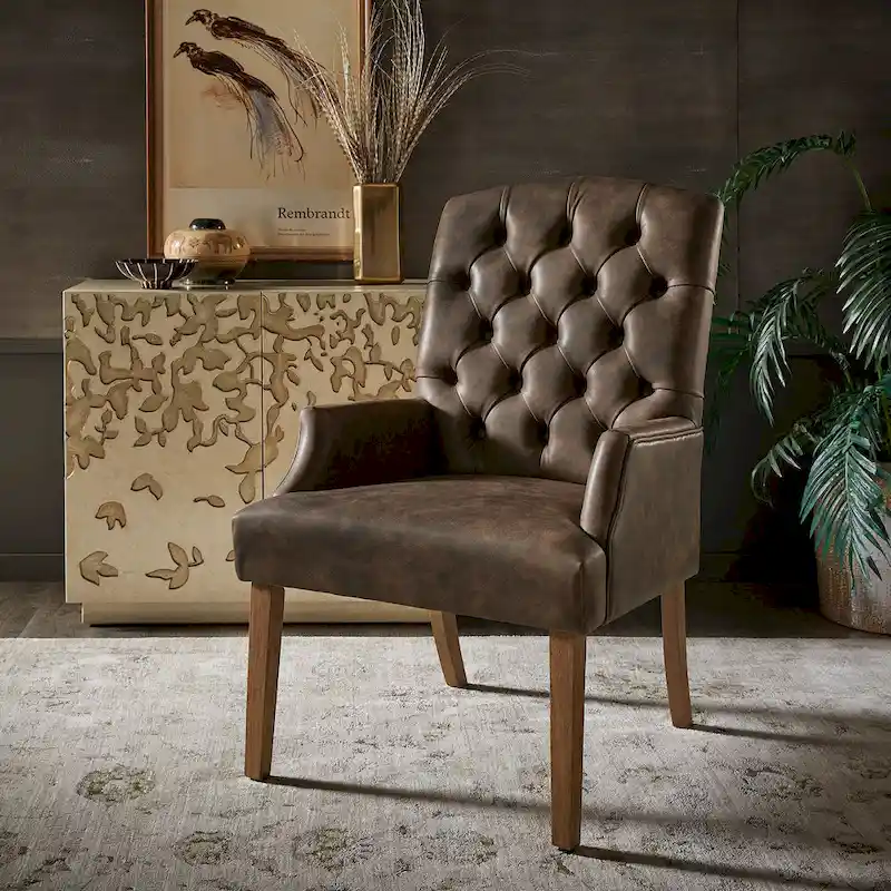 Benchwright Premium Tufted Dining Arm Chair by iNSPIRE Q Artisan