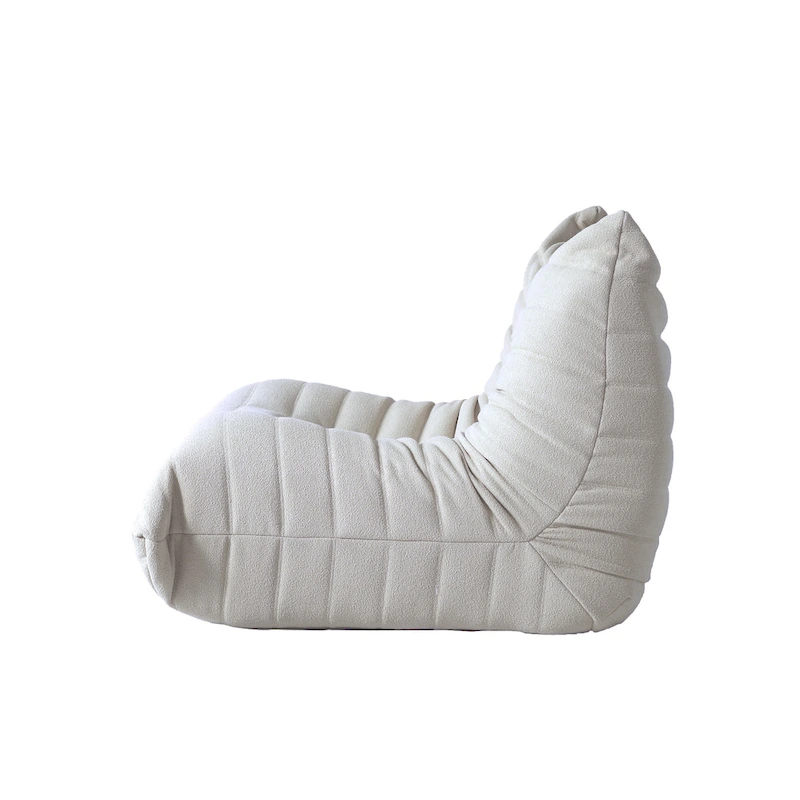 Fireside Chair Single Sofa Teddy Fabric Bean Bag Chair