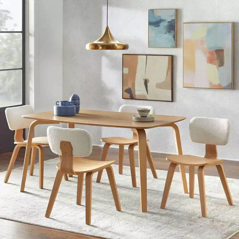 Lifestorey 5pc Sigrid Rectangular Dining Set Natural Light Oak