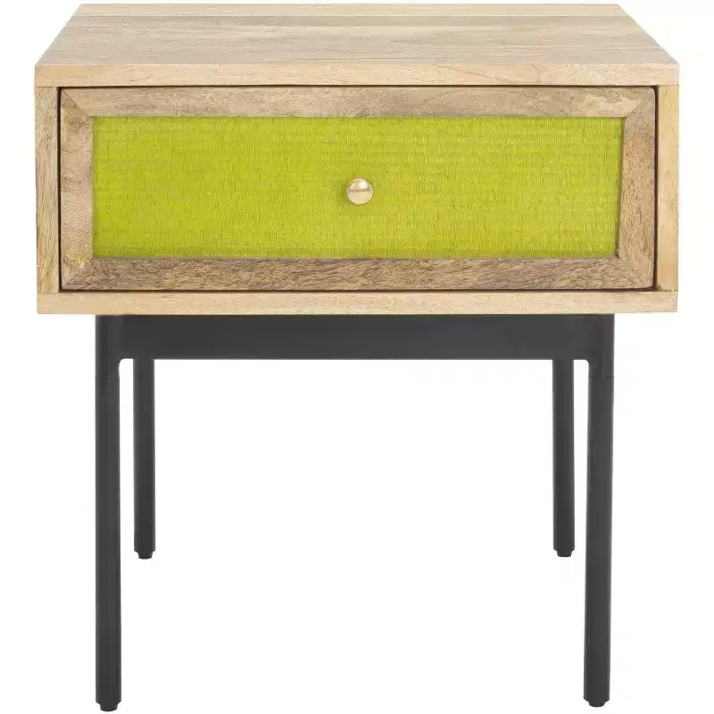 Bahiti 1 Drawer Nighstand - NST9008 - Natural/Black - Safavieh