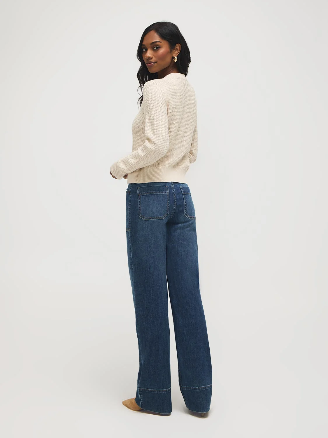 Cotton Blend Button-Front Cardigan