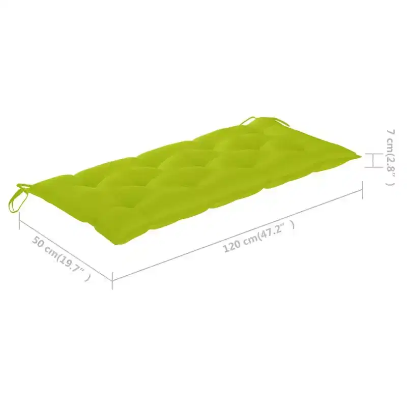 vidaXL Patio Bench Bright green, Natural bamboo Bamboo, 100% Polyester