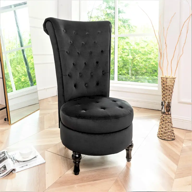 US Pride Furniture Gosser 20 Wide Velvet High Back Vanity Chair