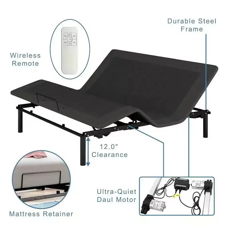 Adjustable Bed Base with Thickened Frame