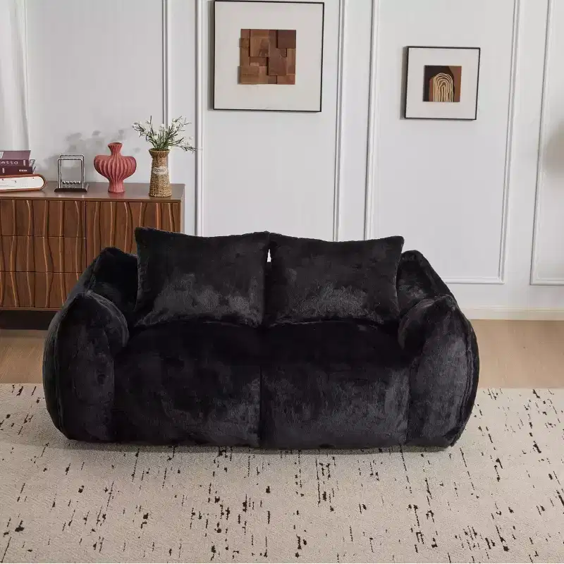 Giant Bean Bag Sofa with 2 Pillows, Memory Foam Floor Lounge Chair