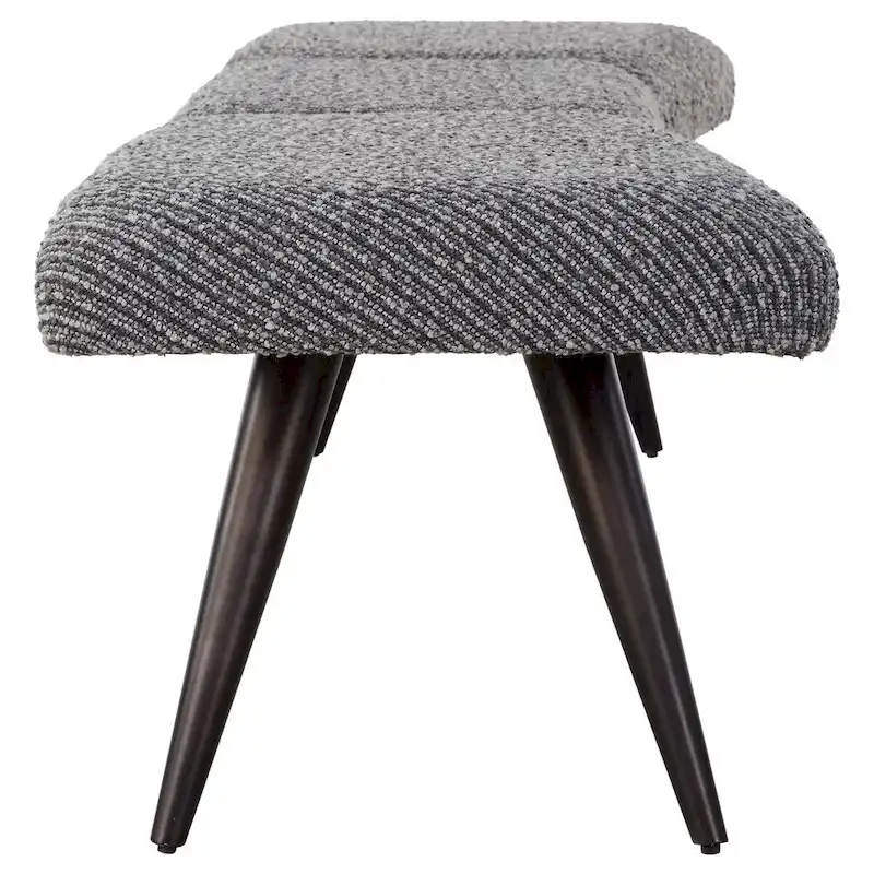 Uttermost Bowtie Charcoal Fabric Bench - 18 H X 72.5 W X 20 D