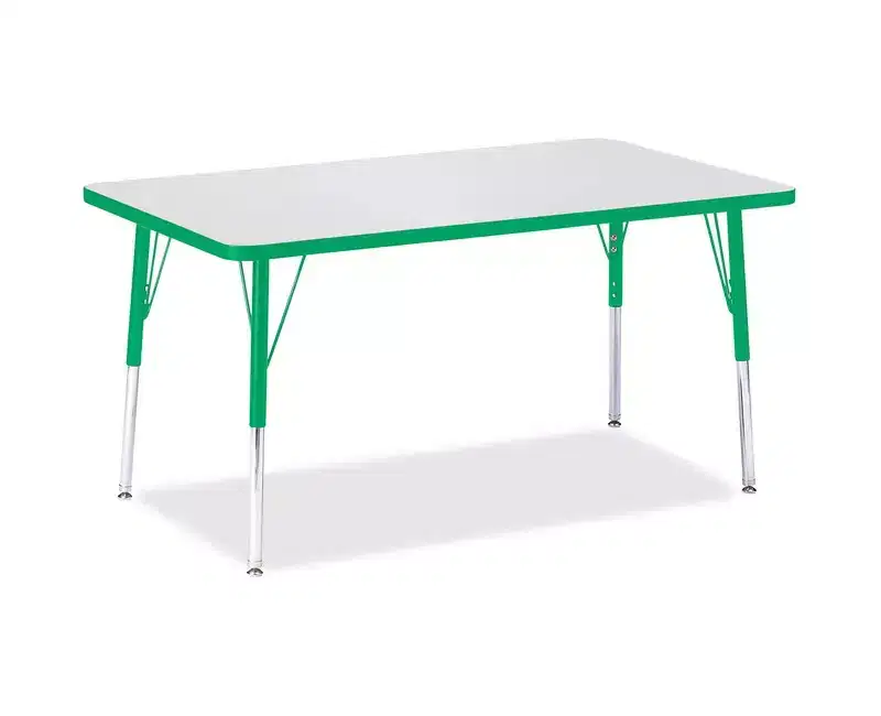 Jonti-Craft Berries Adult Height Color Edge Rectangle Table (30 x 48) in Green