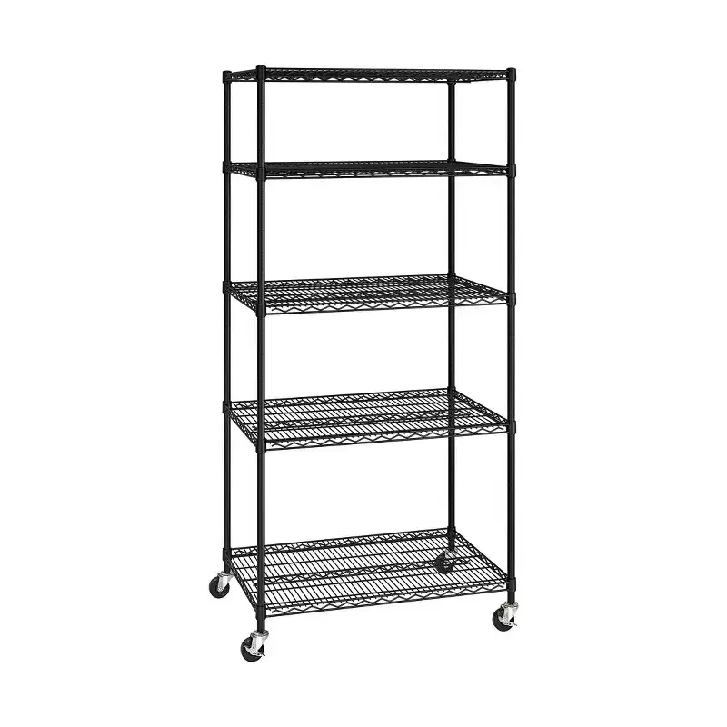 Seville Classics UltraDurable 5-Tier NSF Steel Wire Shelving Unit, 36 W x 24 D x 75 H