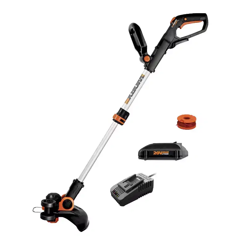 Worx WG163.8 20V PowerShare Cordless 12 Grass and Weed String Trimmer and Edger with Battery and Charger