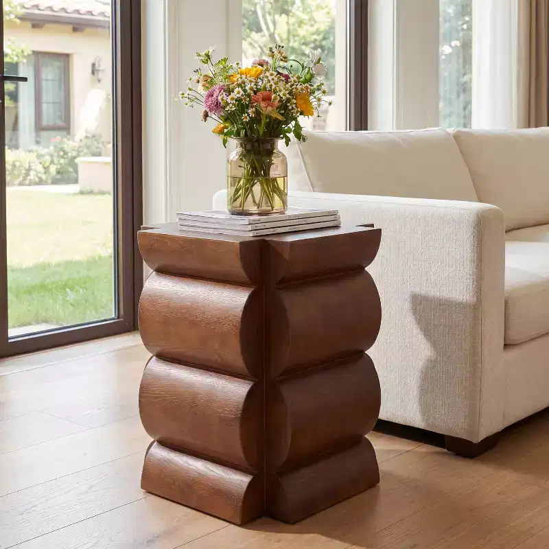 Christopher Knight Home Prakash Modern Wooden Side Table with Curved Design