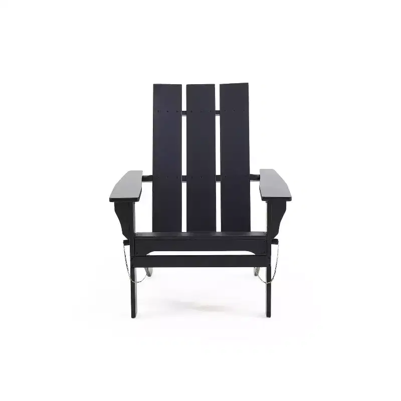 Okak Outdoor Adirondack Chair with Wooden Frame, Foldable Outdoor Chair with FIxed Arms, Porch Chairs for Garden, Lawn, Backyard