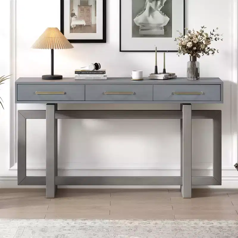 Elegant Console Table with Three Drawers