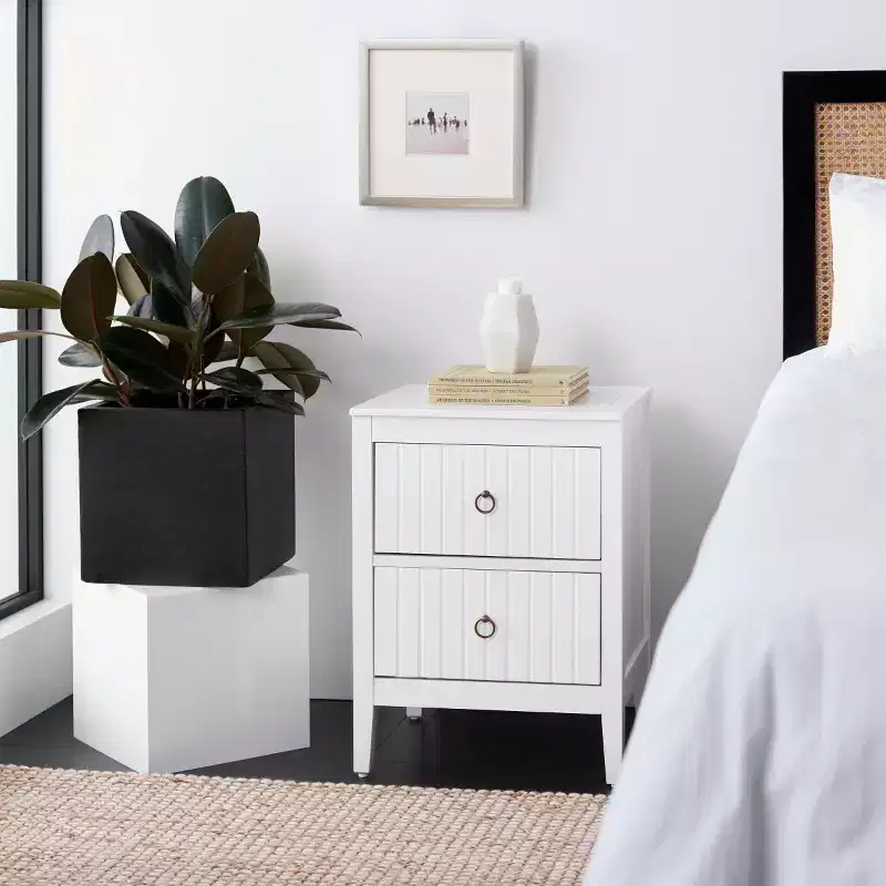 Tegan 2 Drawer Nightstand - NST5004 - White - Safavieh