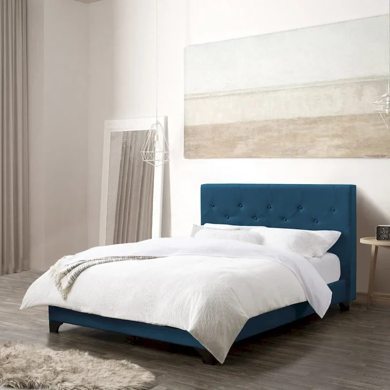 Nova Ridge Upholstered Button-Tufted Bed Frame, Full