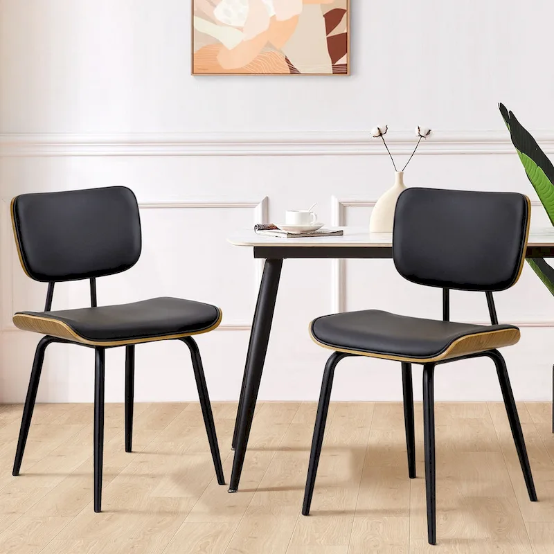 Faux Leather Upholstered Dining Chairs Set of 2/4 - 33.5 H x 17.5 W x 23 D
