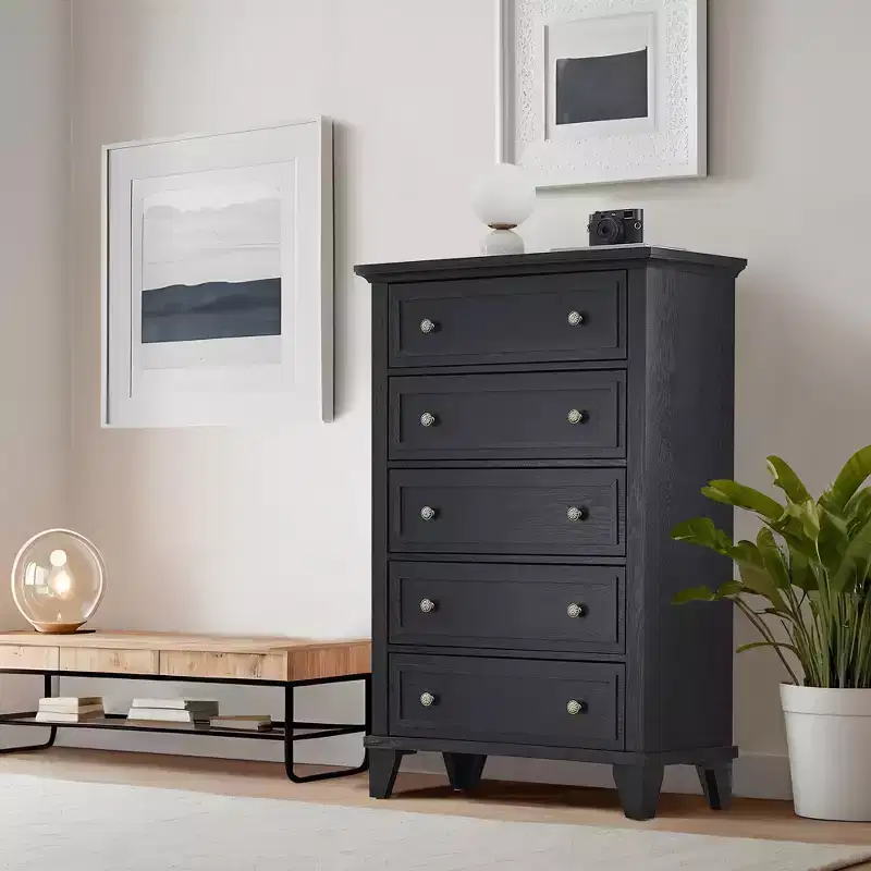 5 Drawers Dresser for Bedroom, 48 Tall Dressers & Chests of Drawers with Storage, Large Drawer Farmhouse Dresser for Closet